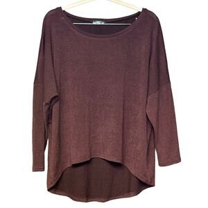 Uget oversized burgundy long sleeve sweater oxblood high-low hem size large